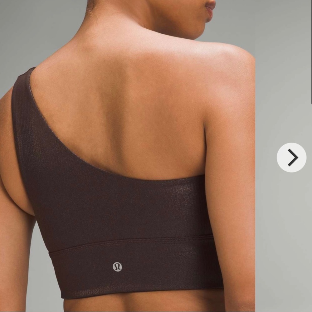 lululemon athletica One-Shoulder Sports Bra in Dark Brown
